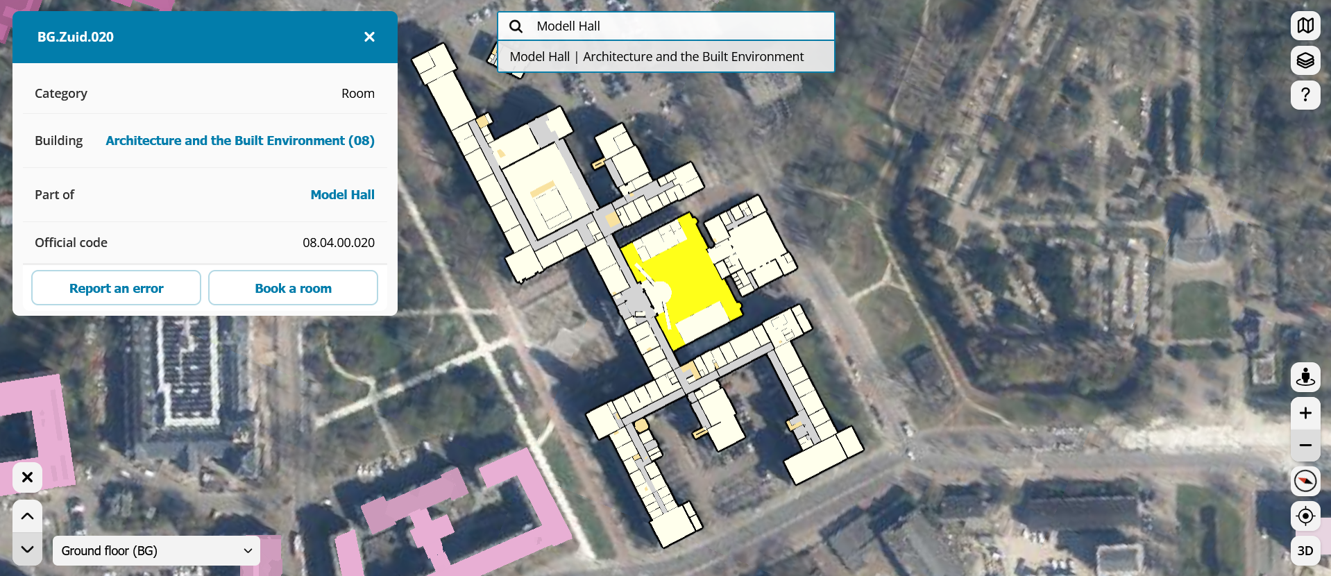 Screenshot of the information panel for a building.